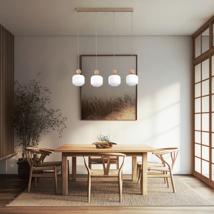 Pakaramā lampa BALLO 4xE14/10W/230V bēša