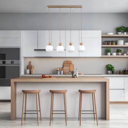 Pakaramā lampa BALLO 4xE14/10W/230V bēša