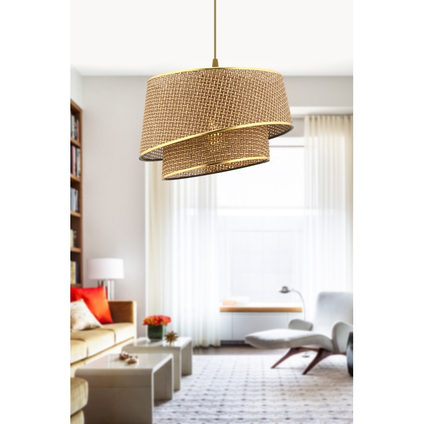 Pakaramā lampa BARETTE 1xE27/60W/230V brūna/zelta