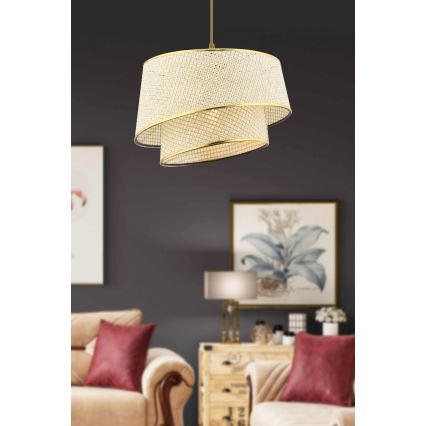 Pakaramā lampa BARETTE 1xE27/60W/230V, krēmkrāsaina/zeltaina