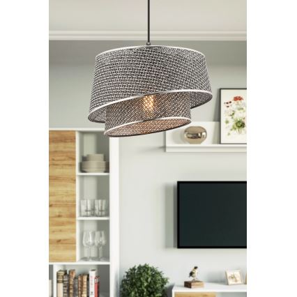 Pakaramā lampa BARETTE 1xE27/60W/230V pelēka/spīdīgs hroms