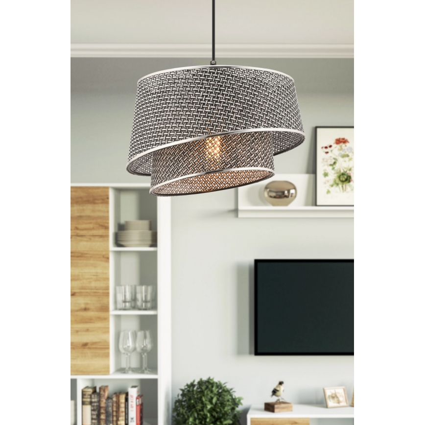 Pakaramā lampa BARETTE 1xE27/60W/230V pelēka/spīdīgs hroms