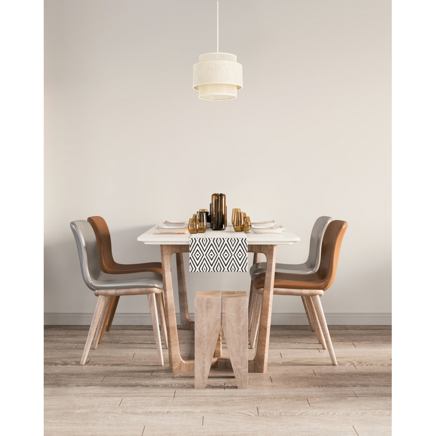 Pakaramā lampa BOHO ar vadu 1xE27/60W/230V Ø 20 cm krēmkrāsa/džuta