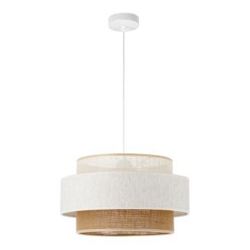 Pakaramā lampa BOHO uz vada 1xE27/60W/230V Ø 40 cm balta/džuta