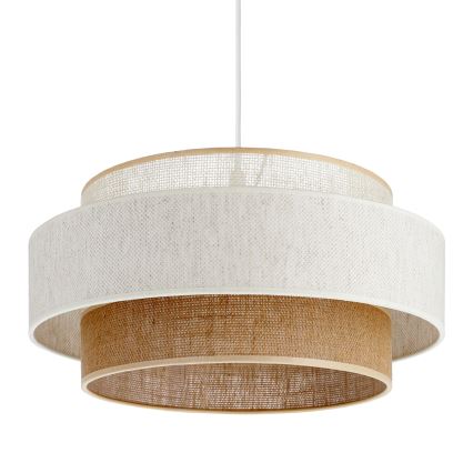 Pakaramā lampa BOHO uz vada 1xE27/60W/230V Ø 40 cm balta/džuta