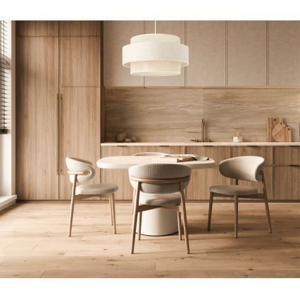 Pakaramā lampa BOHO uz vada 1xE27/60W/230V Ø 40 cm krēmkrāsas ar džutas apdari