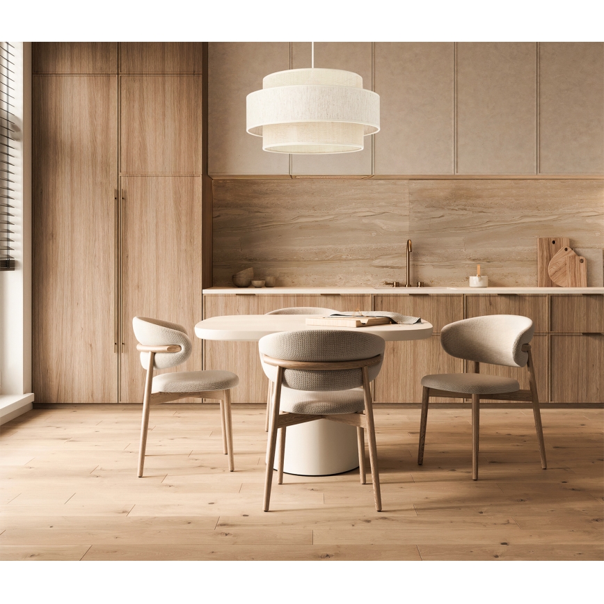 Pakaramā lampa BOHO uz vada 1xE27/60W/230V Ø 40 cm krēmkrāsas ar džutas apdari