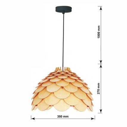 Pakaramā lampa BURGO uz kabeļa, 1xE27/60W/230V, Ø 35 cm