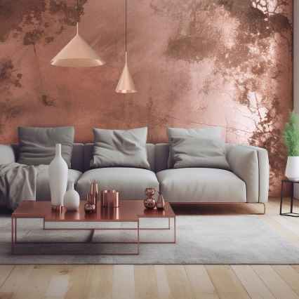 Pakaramā lampa CAPITAL ar trosi, 1xGX53/15W/230V, Ø 17 cm, rožu zelta