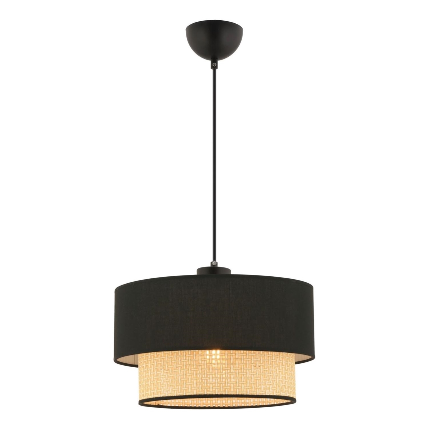 Pakaramā lampa ECHO ar vadu 1xE27/60W/230V melna/bēša