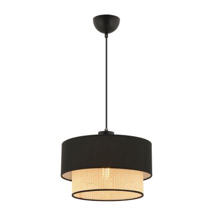 Pakaramā lampa ECHO ar vadu 1xE27/60W/230V melna/bēša