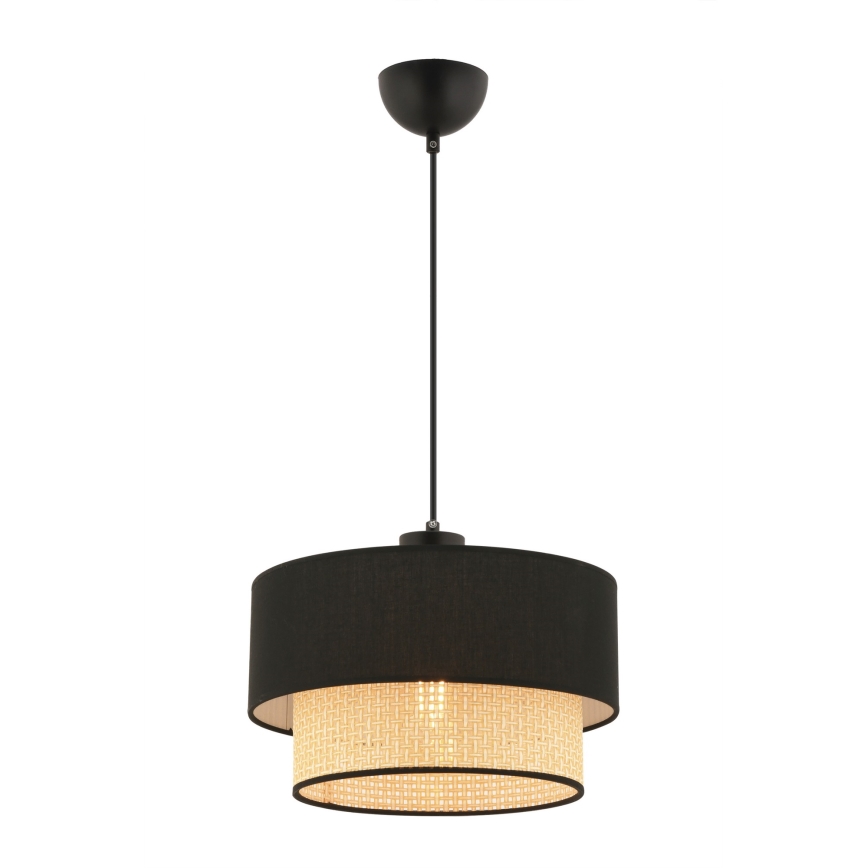 Pakaramā lampa ECHO ar vadu 1xE27/60W/230V melna/bēša