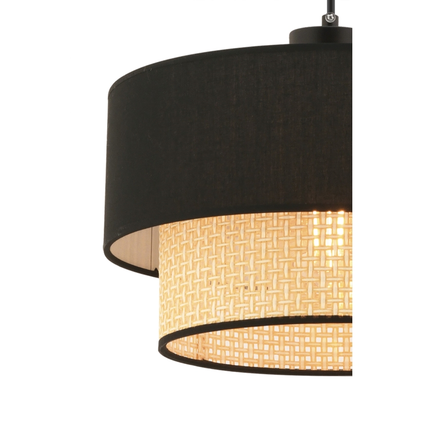 Pakaramā lampa ECHO ar vadu 1xE27/60W/230V melna/bēša