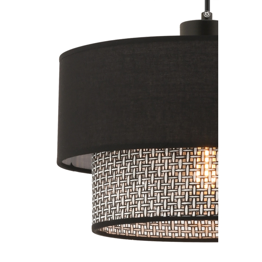 Pakaramā lampa ECHO ar vadu 1xE27/60W/230V melna/pelēka