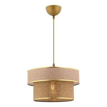 Pakaramā lampa ERO uz vada 1xE27/60W/230V brūna/zelta