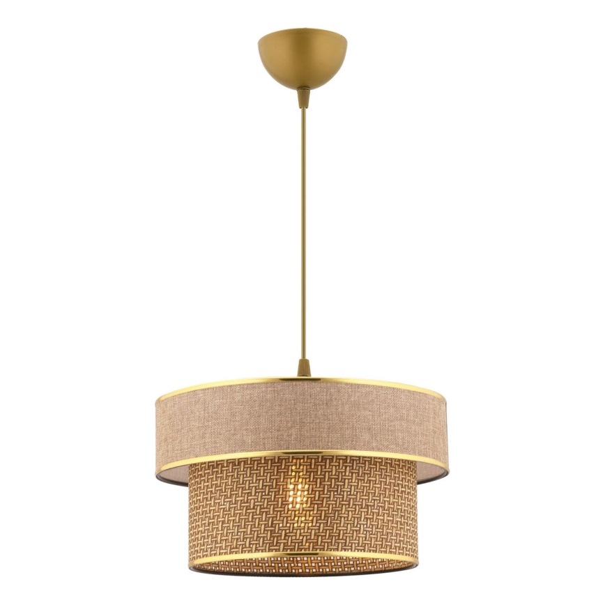 Pakaramā lampa ERO uz vada 1xE27/60W/230V brūna/zelta