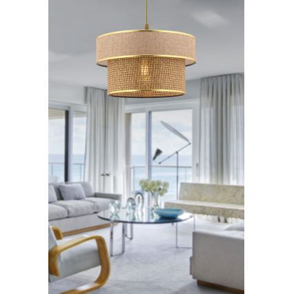 Pakaramā lampa ERO uz vada 1xE27/60W/230V brūna/zelta