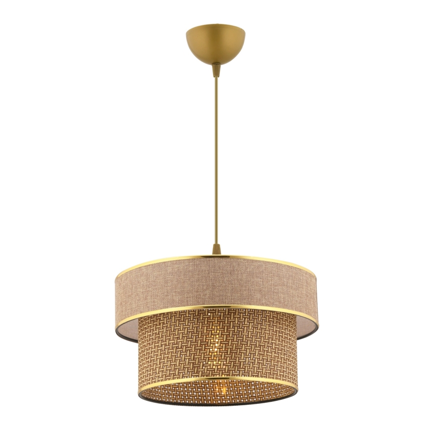 Pakaramā lampa ERO uz vada 1xE27/60W/230V brūna/zelta