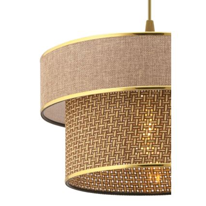 Pakaramā lampa ERO uz vada 1xE27/60W/230V brūna/zelta