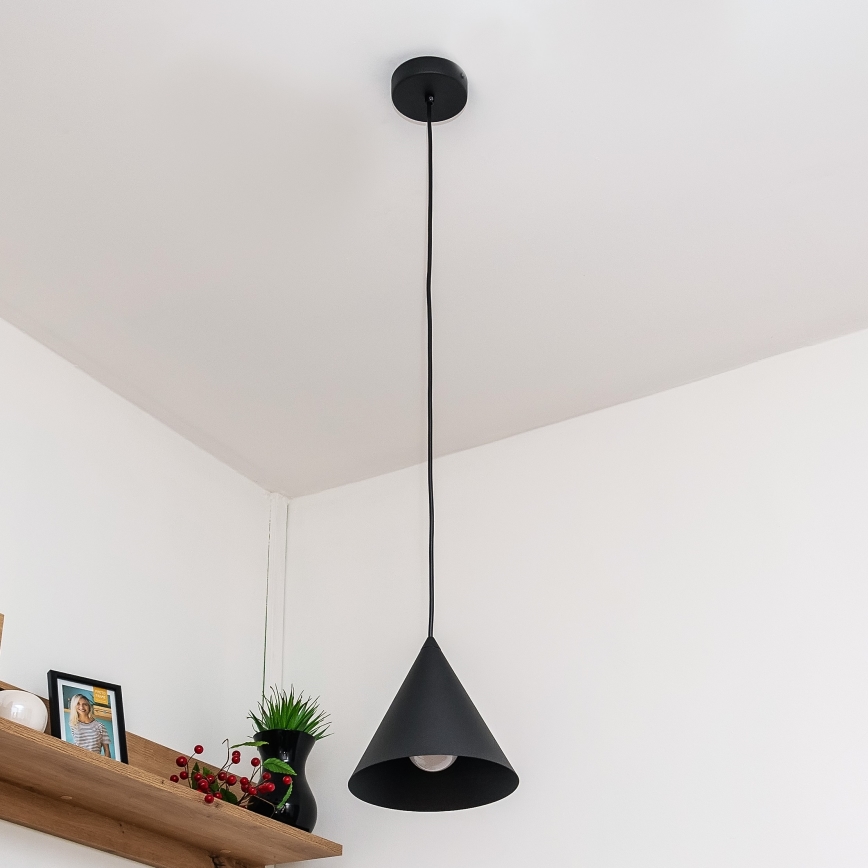 Pakaramā lampa ETNA II uz vada 1xE27/15W/230V Ø 18,5 cm melna
