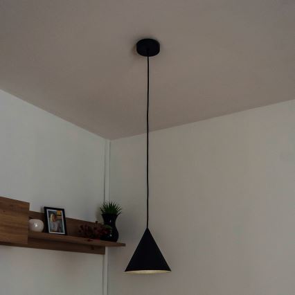 Pakaramā lampa ETNA II uz vada 1xE27/15W/230V Ø 18,5 cm melna