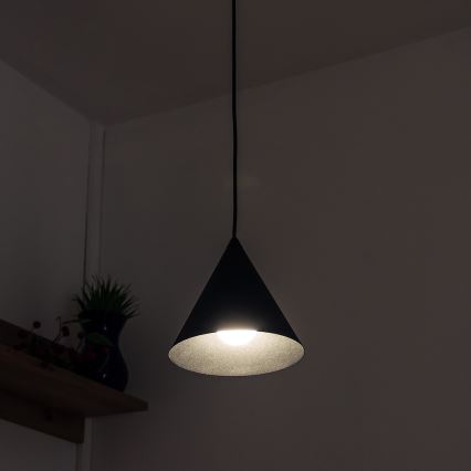 Pakaramā lampa ETNA II uz vada 1xE27/15W/230V Ø 18,5 cm melna