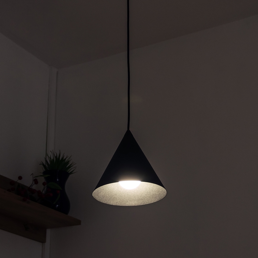 Pakaramā lampa ETNA II uz vada 1xE27/15W/230V Ø 18,5 cm melna