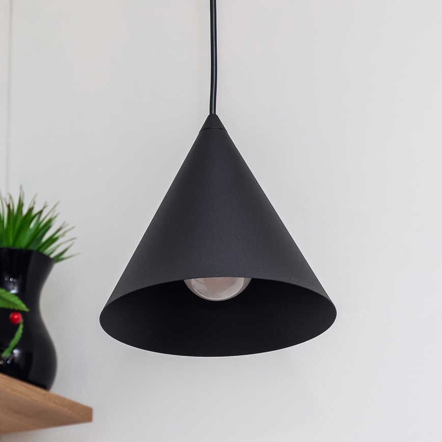 Pakaramā lampa ETNA II uz vada 1xE27/15W/230V Ø 18,5 cm melna