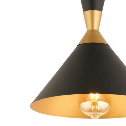 Pakaramā lampa MONZA 1xE27/40W/230V Ø 25 cm melna/zelta