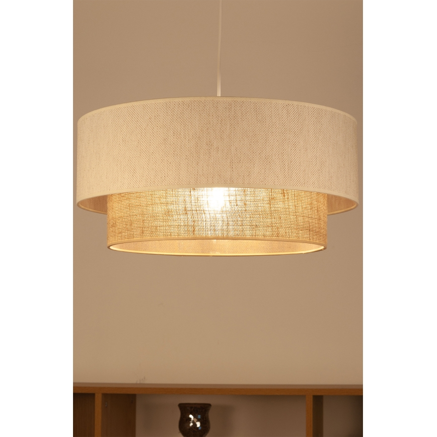 Pakaramā lampa NATIA uz troses 1xE27/60W/230V balta/brūna