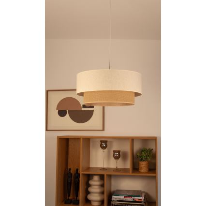 Pakaramā lampa NATIA uz troses 1xE27/60W/230V balta/brūna