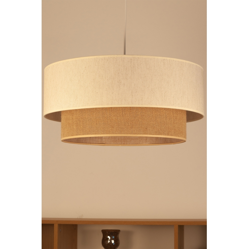 Pakaramā lampa NATIA uz troses 1xE27/60W/230V balta/brūna
