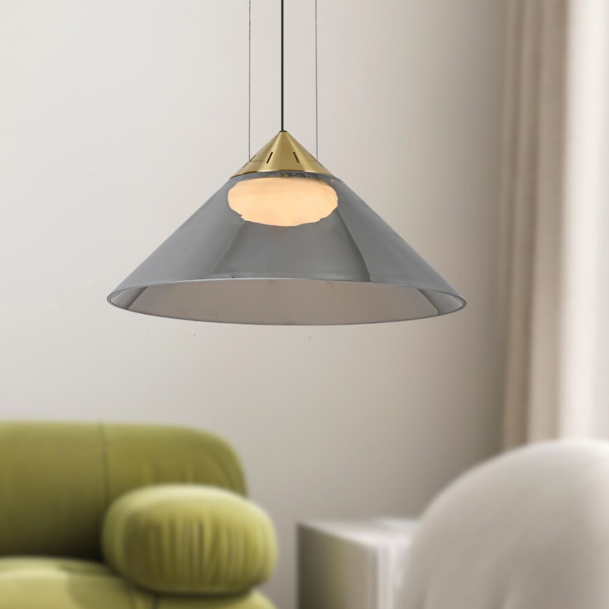 Pakaramā lampa PRESTO ar vadu 1xGX53/10W/230V Ø 42 cm zelta/dūmota pelēka