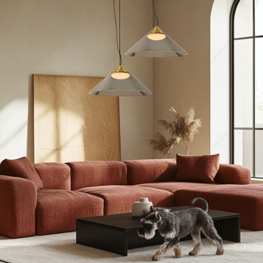 Pakaramā lampa PRESTO ar vadu 1xGX53/10W/230V Ø 42 cm zelta/dūmota pelēka