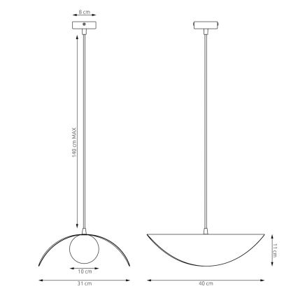 Pakaramā lampa RITUAL ar vadu 1xG9/8W/230V bēša