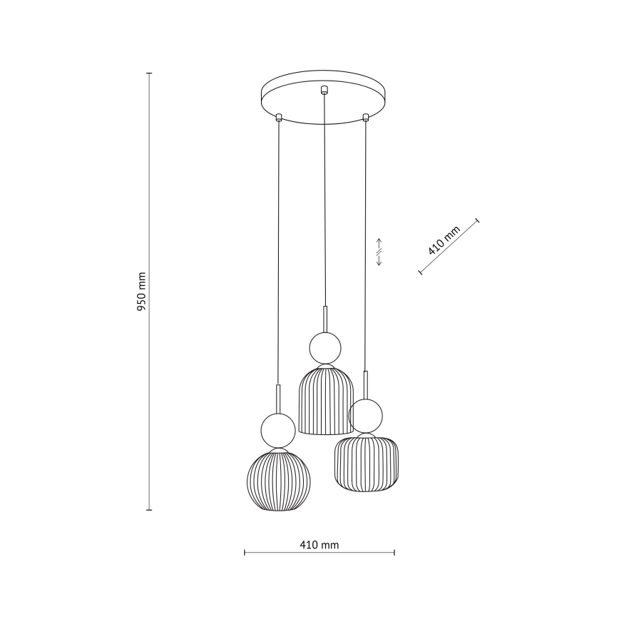 Pakaramā lampa SOPHIA 3xE14/10W/230V melna/zaļa/dūmakaina bēša