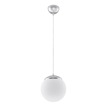 Pakaramā lampa UGO ar vadu 1xE27/15W/230V Ø20 cm balta/spīdīgs hroms