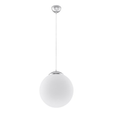 Pakaramā lampa UGO uz auklas 1xE27/15W/230V Ø 40 cm balta/spīdīgs hroms