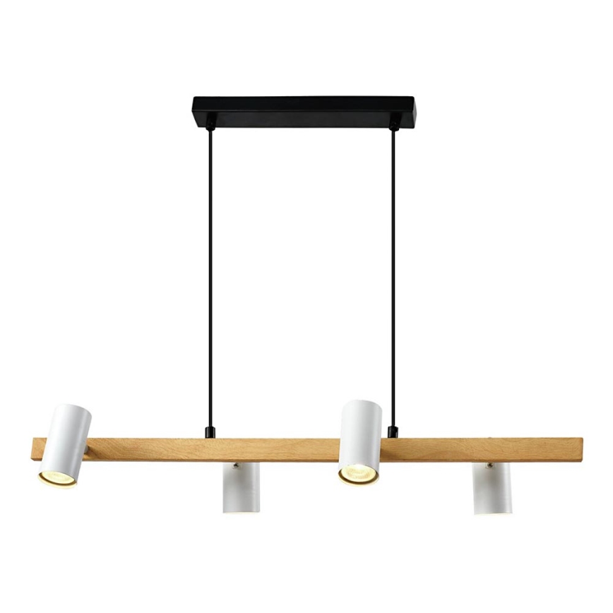 Pakaramā lampa uz auklas XILO 4xGU10/25W/230V, buka/balta