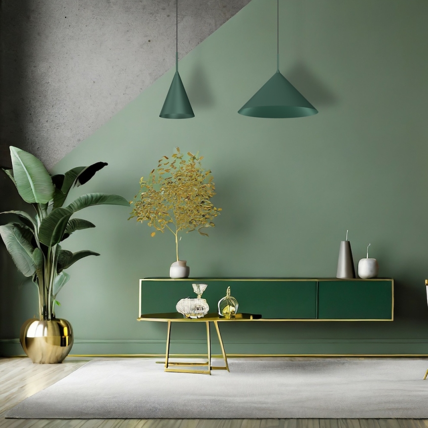 Pakaramā lampa uz kabeļa CAPITAL 1xGX53/15W/230V Ø 46 cm, zaļa