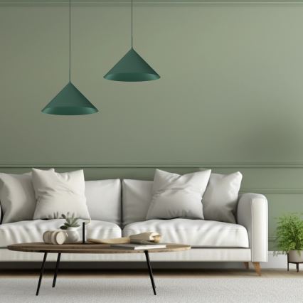 Pakaramā lampa uz kabeļa CAPITAL 1xGX53/15W/230V Ø 46 cm, zaļa