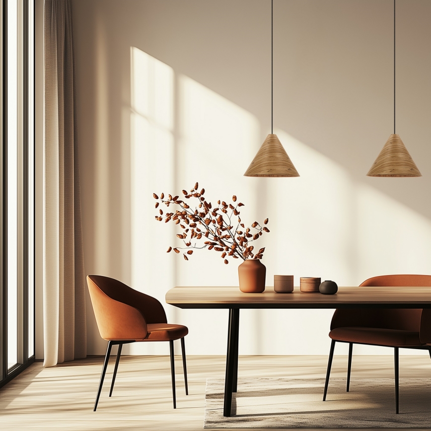 Pakaramā lampa uz kabeļa CONO 1xE27/40W/230V ozola finieris