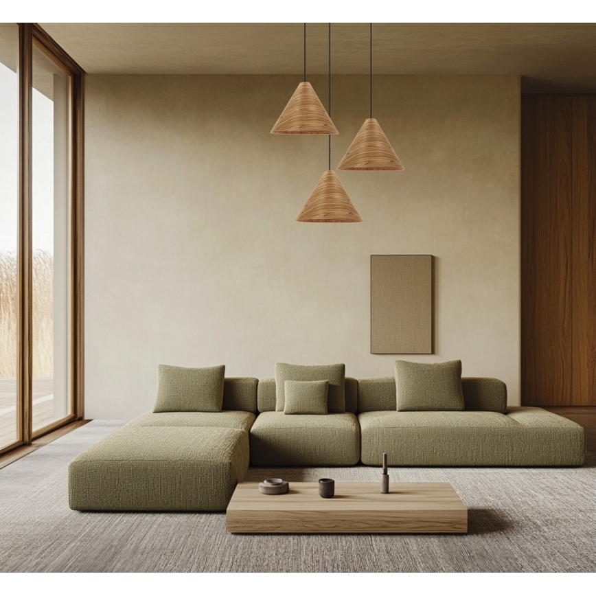 Pakaramā lampa uz kabeļa CONO 1xE27/40W/230V ozola finieris