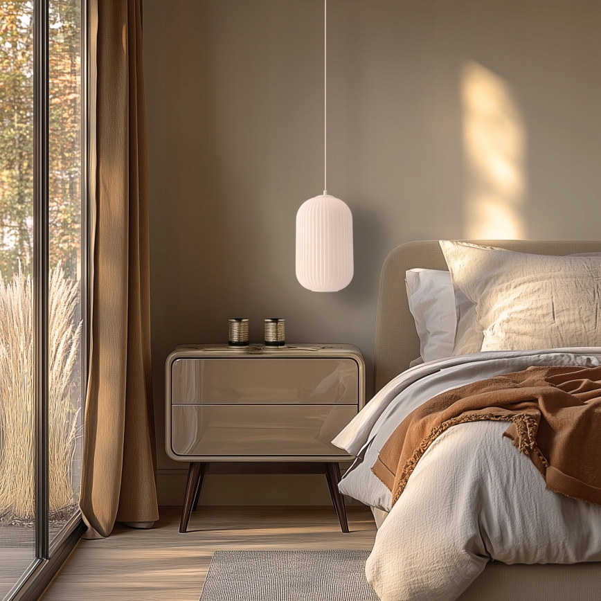 Pakaramā lampa uz kabeļa CRESTO 1xE27/40W/230V, balta