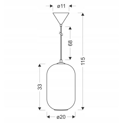 Pakaramā lampa uz kabeļa CRESTO 1xE27/40W/230V, balta