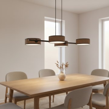 Pakaramā lampa uz kabeļa DRUMZ 4xE14/10W/230V brūna