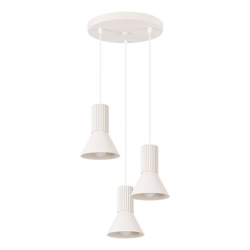 Pakaramā lampa uz kabeļa ESTRIA 3xE14/10W/230V, diametrs 30 cm, krēmkrāsa