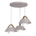 Pakaramā lampa uz kabeļa FUNDA 3xE27/15W/230V krēmkrāsaina