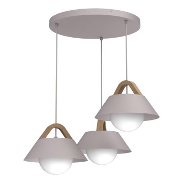 Pakaramā lampa uz kabeļa FUNDA 3xE27/15W/230V krēmkrāsaina
