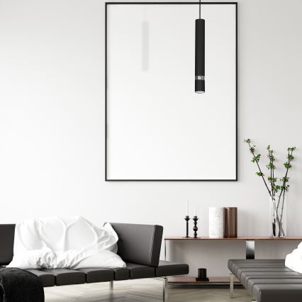 Pakaramā lampa uz kabeļa JOKER 1xGU10/25W/230V, melns/spīdīgs hroms